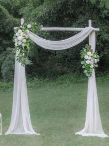 2 件花饰桌旗花饰适用于美丽的梦幻婚礼仪式花卉装饰婚礼拱门花，人造花用于装饰、礼物生日毕业 - 彩色 - 查看 2