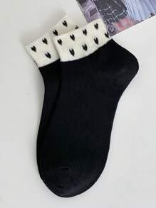 Ademende sokken met Fox Eyes Heart-streeppatroon voor dames, geschikt voor thuis, school, sport, lente/zomer