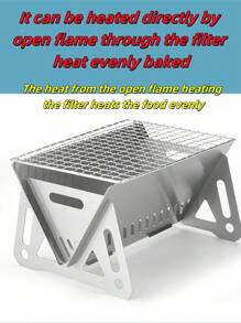 1 Stück faltbarer Edelstahl Campingkochset, tragbarer Grill für den Außenbereich