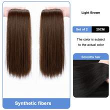 2pcs Clip-In Synthetic Hair Extensions, Invisible Root Fluffy Straight Clip-In Hair Pieces, Top Hairpiece Pad To Add Volume, Suitable For Men And Women, Easy To Use
