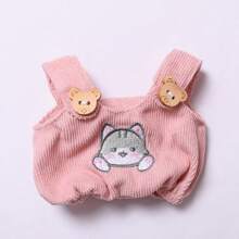 [Solo ropa] Camiseta y overoles con diseños de animales de caricatura para muñeca de 20 cm, 3 años