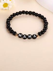 1pc Beaded Bracelet, Mother's Day Gift, Natural Stone Decor, Minimalist Design, Suitable For Everyday Wear