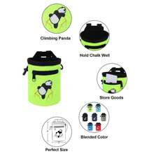 Rock Climbing Panda Compact Chalk Bag With Adjustable Belt - Fluorescent Green - View 5
