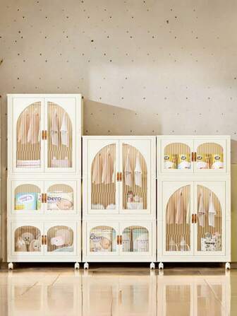 White Transparent Window Wardrobe Storage Cabinet Storage Shelf Coat Rack Shoe Rack Shoe Rack Bookcase Removable Removable Folding Multi-Functional Use Can Be Freely Combined For Living Room, Study, Bedroom, Dormitory, Holiday Gifts, Storage,Christmas Room Decor,Christmas Gift