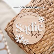 1 Stück personalisiertes Boho-Holz- und Acryl-Namensschild, 3D-Lagendekor aus geflochtenem Rattan für Kinderzimmer oder Babyzimmer - Geschenk zur Babyparty, für Neugeborene, Mädchen oder Jungen Geburtstag