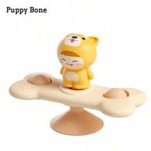 1pc Infant Suction Cup Rotary Toy, Cartoon Airplane Soothing Baby Gadget, Bathing Rotating Suction Cup Early Education Tabletop Game, Infant Sensory Toy, Spinning Top Toy