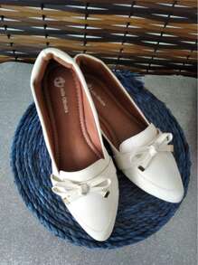 Women's Shoes Flat Loafer Casual Elegant - White - View 3