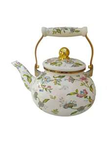 1pc 2.5L Thick Enamel Stovetop Kettle, Coffee Pot, Oil Pot, Water Pot, Milk Tea Pot, Pour Over Coffee Maker, Thick Enamel Cold Water Pitcher, Turkish Tea Pot, Boiling Water Pot, Korean Tea Pot, Suitable For Induction Cooktop