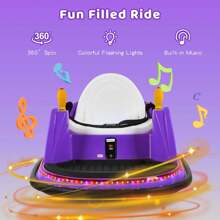 Lifezeal 12V Vehicle 360° Spin Race Toy Kids Ride On Bumper Car With Remote Control Purple/Pink/Red/Blue - Purple - View 7