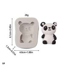 1 件卡通动物鹿、狐狸、狮子、熊猫、猪硅胶模具 - 淺灰色 - 查看 11