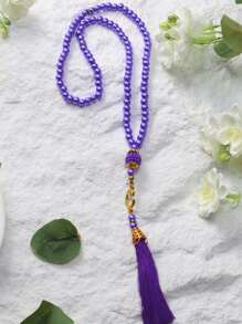 1 pieza Pulsera de cuentas de oración de acrílico de 6 mm, 99 piezas, hecha a mano, de estilo minimalista y de moda (múltiples colores), marca Tasbin