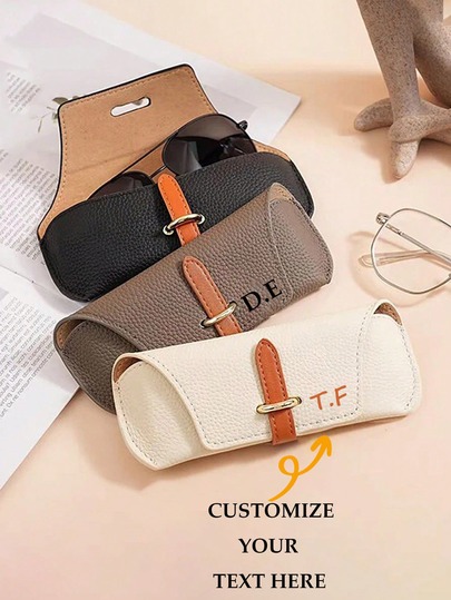 Modna, luksusowa, skórzana, spersonalizowana torba na okulary z pierwszą literą dla kobiet, przenośne etui ochronne na okulary przeciwsłoneczne