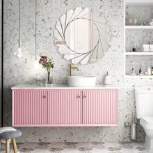 1 oglindă decorativă de perete 60x60cm, oglindă rotundă cu model clasic de soare argintiu, potrivită pentru sufragerie, dormitor, baie și alte spații de acasă - Argint - Vizualizare 4