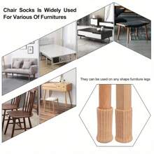 [Calcetines de punto antideslizantes para patas de silla] Juego de 4/24/32 piezas de calcetines de punto grueso de doble capa antideslizantes para patas de silla - Protectores de piso a rayas clásicos, cubiertas para reducción de ruido - Material de poliéster, multicolor