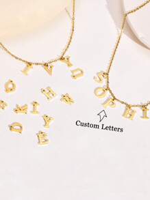 Collier personnalisé avec initiale pour femmes, collier avec lettre A-Z, collier en acier inoxydable, cadeau de la Saint-Valentin pour votre petite amie, vintage, sobre, élégant, mode automne, old money, fête des mères, pour anniversaires, remise des diplômes, bal de promo, soirée, fournitures scolaires, pour adolescents, élèves de collège, lycéens, étudiants d'université, première année, deuxième année, première année