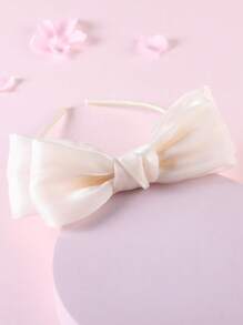 1/5 Pcs Girls Luxury Silky Big Bow Headband, New Fashion Lovely Bright Ribbon Bowknot Hairband Hair Accessories For Parties And Daily Use - Multicolor - View 8