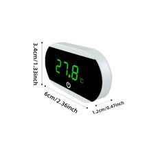 1pc Aquarium Fish Tank Digital Thermometer With LED Display, Switchable Between ℃ And ℉, Touch Control, Long-Lasting Button Battery, Suitable For Aquarium, Turtle Incubator, Fish Tank Accessories