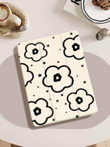Etui ochronne na tablet z kwiatowym wzorem, kompatybilne z iPad Air 4/5 10,9", iPad 7/8/9 10,2", Tab S6 10,4", Tab A7 Lite 8,7", modne skórzane etui, odpowiednie na sezon szkolny, Walentynki, prezent noworoczny