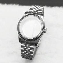 39mm Premium Glass For Men Watch Case Fit NH35 NH36 Movement Fashion Waterproof Jubilee Stainless Steel