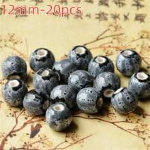 20Pcs Floral Glaze Watermelon Beads - Versatile Ceramic Charms For Diy Bracelets & Necklaces, Fashion Jewelry Crafting Accessories