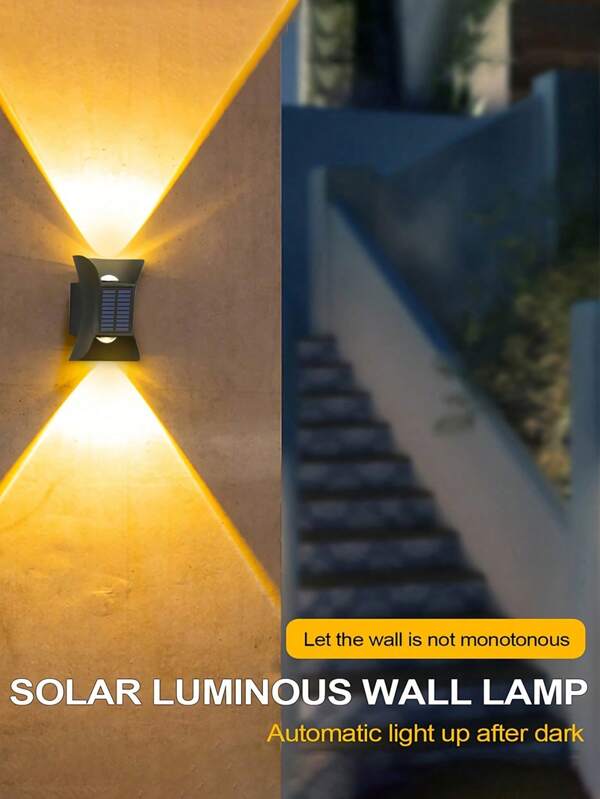 1 Pc, 2 Pcs, 3 Pcs LED Solar Wall Lights, Outdoor Up&Down Lighting Solar Garden Lamp, Landscape Atmosphere Decoration Lights, Cool White & Warm White Adjustable, Ultra Bright, Suitable For Garage, Corridor, Garden, Yard