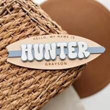 1 件定制波西米亚风木质和亚克力个性化名字标牌，3D 分层手工藤条墙面装饰，适用于托儿所或儿童卧室 - 婴儿洗礼、新生儿、女孩或男孩生日礼物 - 多色 - 查看 5