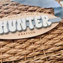 1 件定制波西米亚风木质和亚克力个性化名字标牌，3D 分层手工藤条墙面装饰，适用于托儿所或儿童卧室 - 婴儿洗礼、新生儿、女孩或男孩生日礼物 - 多色 - 查看 7