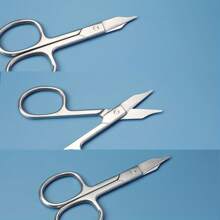 美容剪刀修剪器适用于面部毛发、修指甲、指甲、胡须、眉毛、睫毛、鼻子、耳朵、角质层，男女皆宜（1 件装） - 銀色 - 查看 6