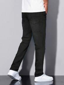 Shendy Vendy Men's Slim Pants, Fashion Stretch Skinny Denim Pants, Classic Men's Jeans With Pocket - 黑與白 - 查看 3