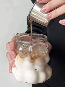 One 350ml Stemless Grape Glass With Handle, Heat Resistant, Suitable For Milk/Coffee/Latte/Juice - Transparent - View 3