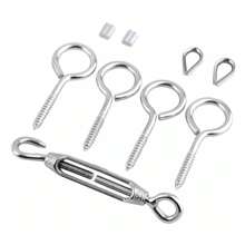 30M Stainless Steel Wire Rope Cable Hooks Hanging Kit Garden Railing Rope Roll - Silver - View 10