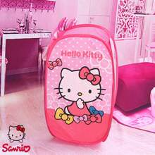 Sanrio Cesto plegable para ropa sucia de Hello Kitty, cesta de tela para la ropa, cesto para el hogar, cesta de almacenamiento de juguetes, liviano y conveniente, gran capacidad, de moda y atractivo