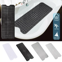 NetHong Anti-Mold Bath Mat Non Slip Bathtub Strong Suction Extra Large Rubber Shower Mat Back To School,Black - Black - View 5