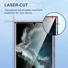 3 Packs Screen Protector Compatible With Samsung Galaxy S22 S25 S24 Ultra [Not Glass], Support Fingerprint Flexible TPU Film With Camera Lens Protector, 3D Curved Full Coverage - Clear - View 8