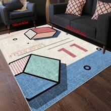 【水晶绒700g/㎡点状底5mm厚】现代简约北欧抽象手绘几何欧式客厅地毯户外庭院花园门廊阳台防滑地垫适合露营