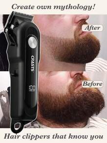 CRASTS Multi-Functional Hair Clipper, Hair Trimmer, Shaver, Sideburn Trimmer, Hairstyling Tool, 3/6/9/12mm Limit Comb, Hair Care Gift - Black - View 9
