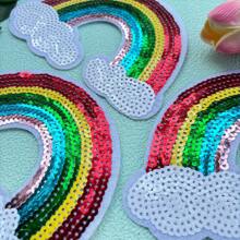 1-3 件彩虹亮片刺绣补丁服装配件 DIY 工艺品适用于衣服、包包、鞋子、帽子、笔记本电脑、家居装饰、礼品 - 彩色 - 查看 3