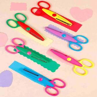 3 件套、纸边剪刀、工艺剪刀和剪刀、彩色工艺美术剪刀、幼儿剪刀、DIY 照片相册剪贴簿用剪刀、儿童相册、儿童艺术和工艺品、艺术和工艺品。儿童艺术和工艺品。儿童剪刀。儿童包装纸、儿童散装、儿童绘画