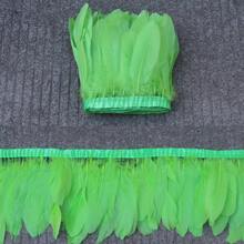1 metro de plumas de ganso de 15-20 cm (6-8 pulgadas) para coser en adornos, flecos, ropa, manualidades, decoración de tocados, suministros de boda, accesorios de artesanía