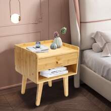 XIANXUS Bamboo Nightstand W/ Drawer End Side Table End Table For Bedroom Living Room US