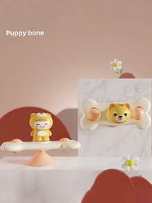 1pc Infant Suction Cup Rotary Toy, Cartoon Airplane Soothing Baby Gadget, Bathing Rotating Suction Cup Early Education Tabletop Game, Infant Sensory Toy, Spinning Top Toy