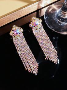 Fashion Glamorous Square CZ Crystal Earrings Stud Wedding Party Graduation Jewelry 1 Pair