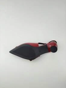 Neue Sommer Damen Angorarot Stiletto High Heel Sandalen, spitzer Zehenbereich, geeignet für Outdoor, Büro, Pendeln, Einkaufen, Dates, Partys - Bordeaux - Übersicht 5