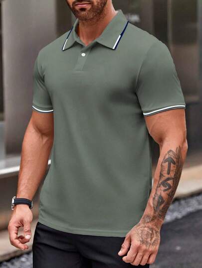 Shendy Vendy Playeras Polo de Hombre Manga Corta Look Casual Ajuste Holgado Deportivo Estilo Basico Moda de Ropa Hombre