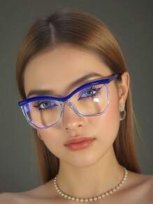 1 Stück Damen Mode Kunststoff Nicht-Rezept Brille, geeignet für Alltagstragen, Büro und Lesen