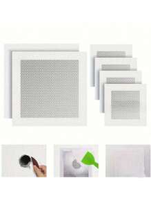 4/5 件装铝制石膏板修补套件，自粘式石膏板修补套件，易于粘贴的铝制金属修补片，用于快速修补石膏板孔 - 彩色 - 查看 2