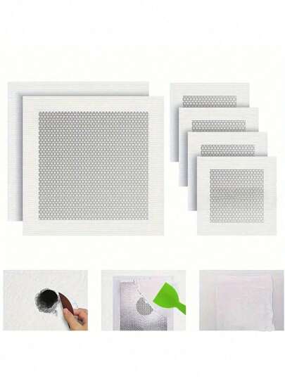 4/5 件装铝制石膏板修补套件，自粘式石膏板修补套件，易于粘贴的铝制金属修补片，用于快速修补石膏板孔