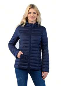 Piumino da donna trapuntato con imbottitura leggera, cappotto a bolle ripiegabile