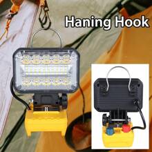 1 Stück Neue 2025 kabelloser LED-Arbeitsscheinwerfer, Doppelknopfschalter, Farbtemperatur einstellbar, 90W 5400 Lumen LED-Flutlicht, kompatibel mit DeWALT 20V Akku, geeignet für Outdoor, Camping, Autowerkstatt, Notfall- und Baustellen-Beleuchtung, Akku nicht enthalten