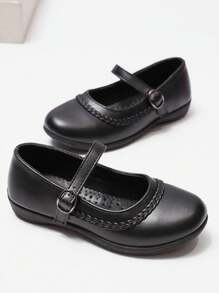 1 双青少年和儿童简约蝴蝶结装饰 PU 皮革表面休闲时尚可爱平底鞋，独特新设计